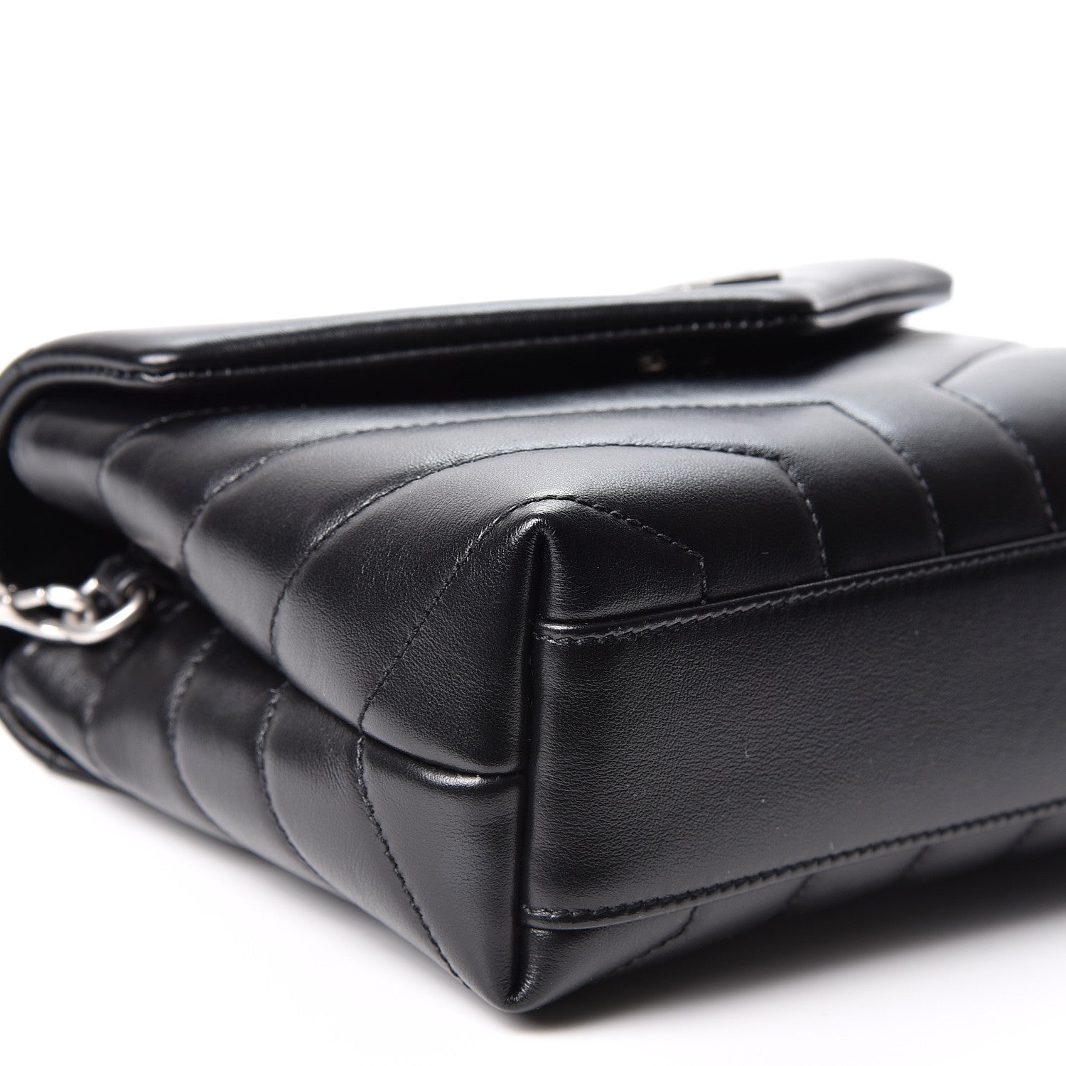 Saint Laurent Calfskin Y Quilted Monogram Toy Loulou Crossbody Bag Black 8 of 9