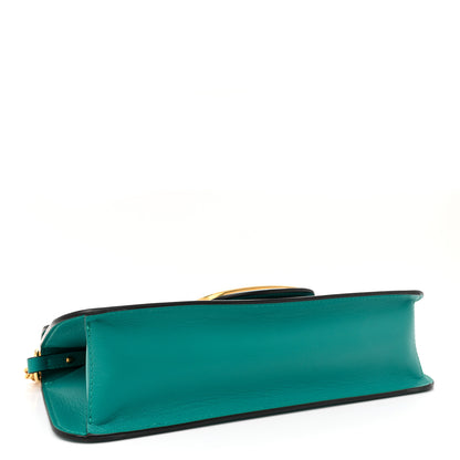 Valentino Garavani Calfskin Vlogo Loco Shoulder Bag Peacock 4 of 10