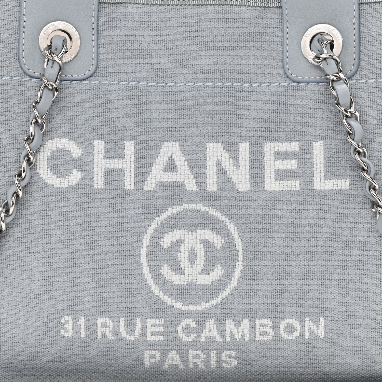 Chanel Mixed Fibers Small Deauville Tote Light Blue 10 of 10