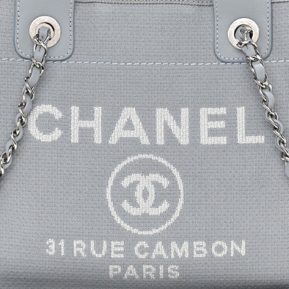 Chanel Mixed Fibers Small Deauville Tote Light Blue 10 of 10