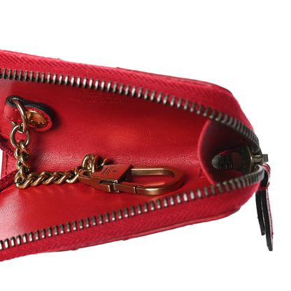 Gucci Calfskin Matelasse GG Marmont Zip Around Key Case Hibiscus Red 6 of 9