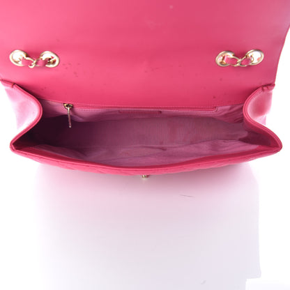Chanel Lambskin Quilted Jumbo Mademoiselle Chic Flap Fuchsia 5 of 32