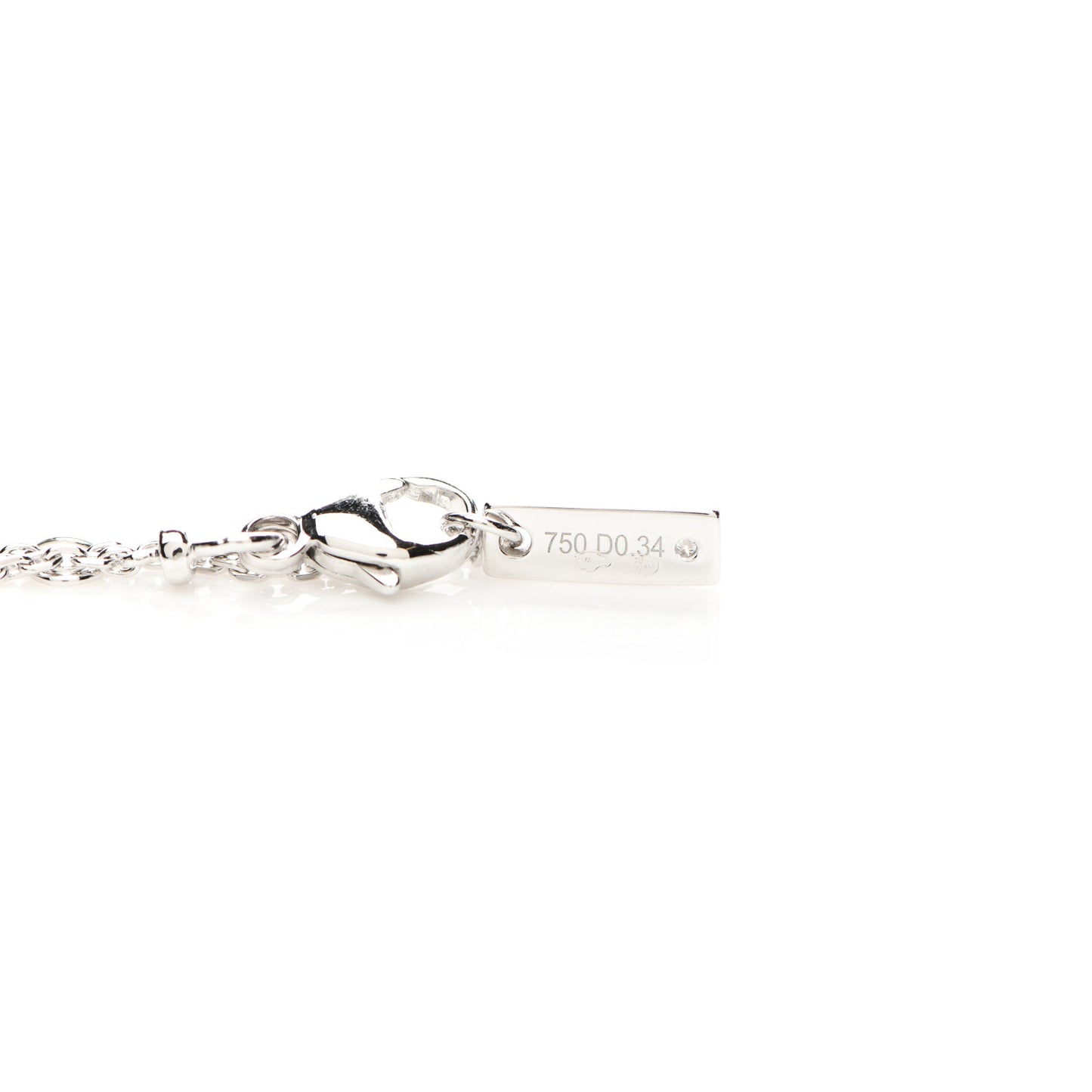 18K White Gold Diamond Gatsby Horizontal Bar Necklace
