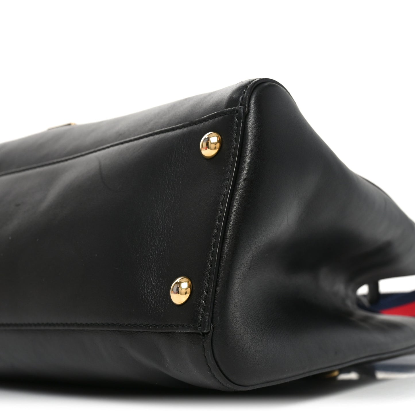 Calfskin Large Sylvie Top Handle Tote Black