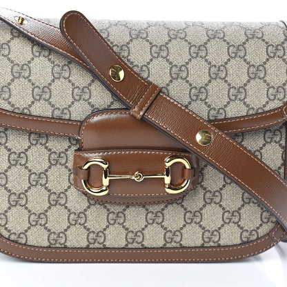 Gucci GG Supreme Monogram Horsebit 1955 Shoulder Bag Beige Brown Sugar 7 of 9