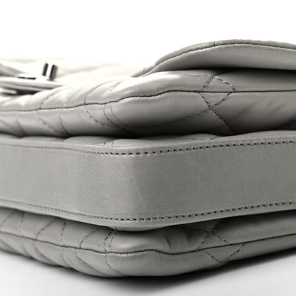 Chanel Lambskin Quilted Jumbo Chanel 3 Flap Light Grey 8 of 9