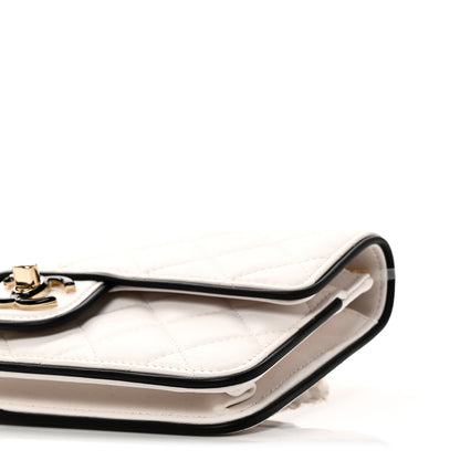 Chanel Lambskin Quilted Resin CC Mini Flap Bag White Black 11 of 11