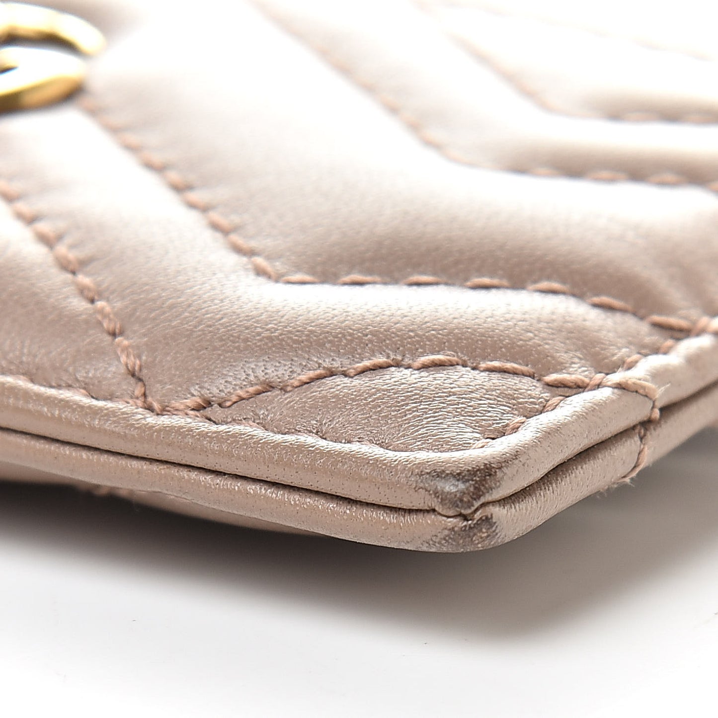 Calfskin Matelasse GG Marmont Card Holder Porcelain Rose