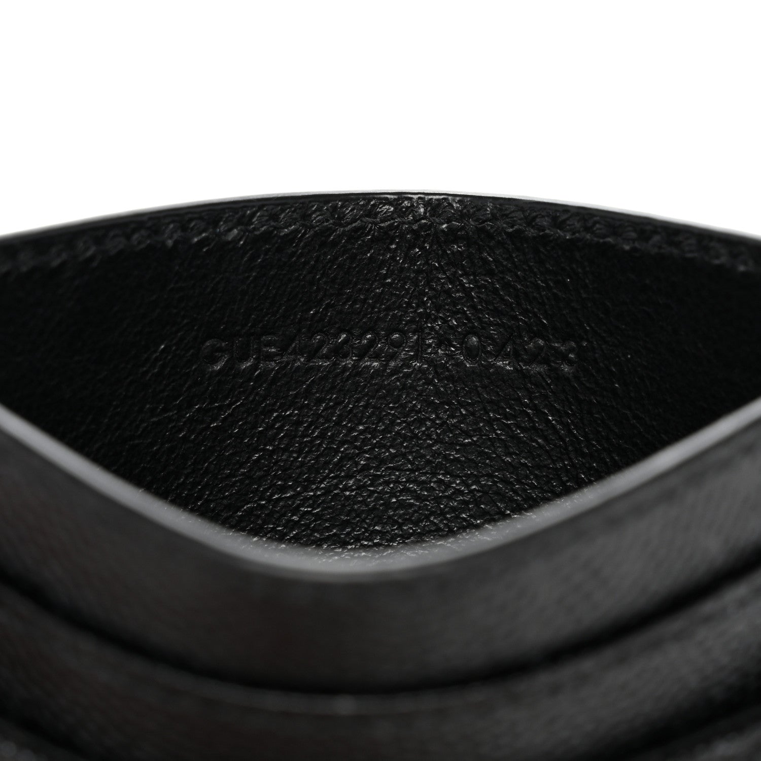 Saint Laurent Grain De Poudre Matelasse Chevron Monogram Credit Card Case Black 7 of 7