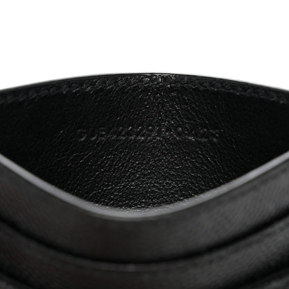 Saint Laurent Grain De Poudre Matelasse Chevron Monogram Credit Card Case Black 7 of 7