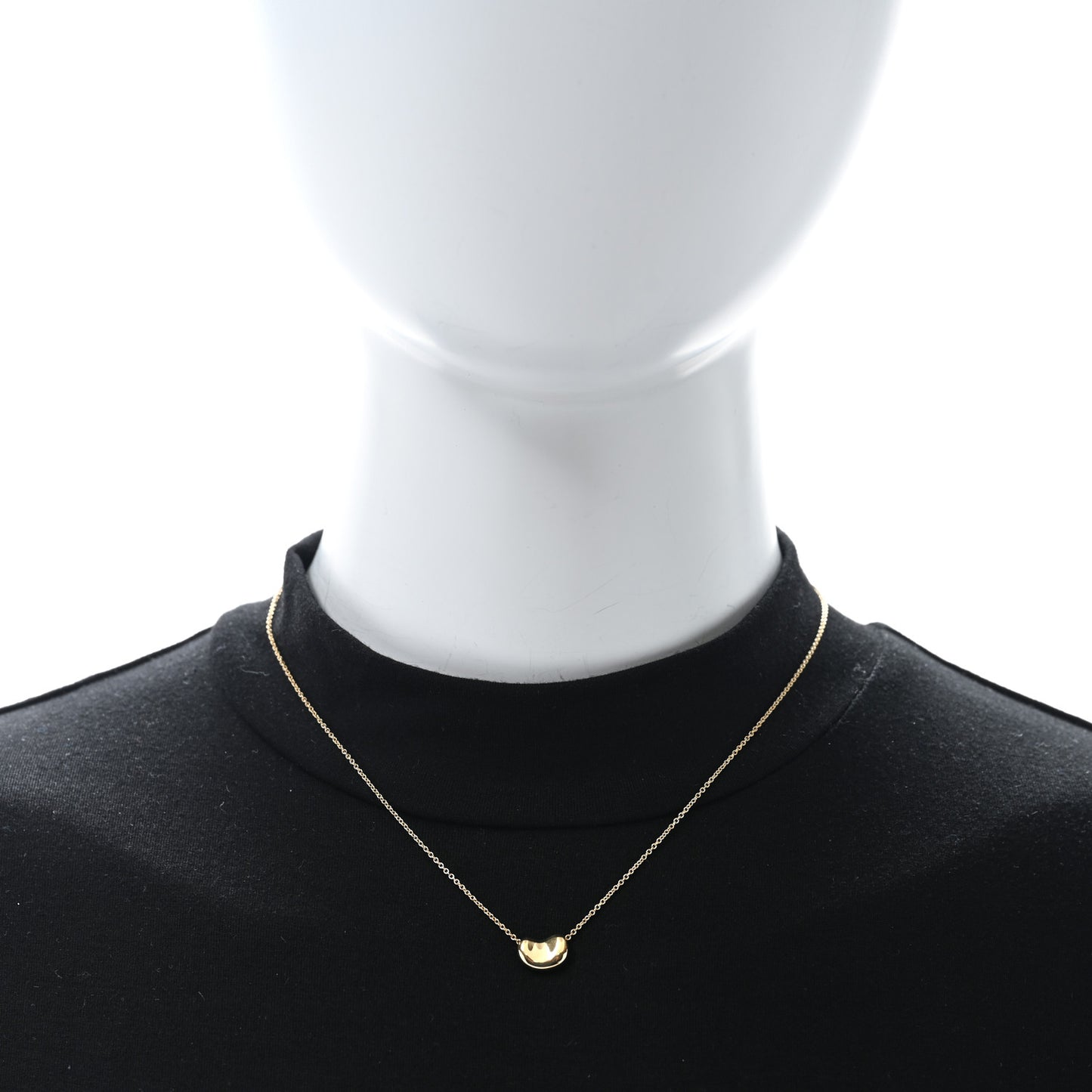18K Yellow Gold 11mm Elsa Peretti Bean Pendant Necklace