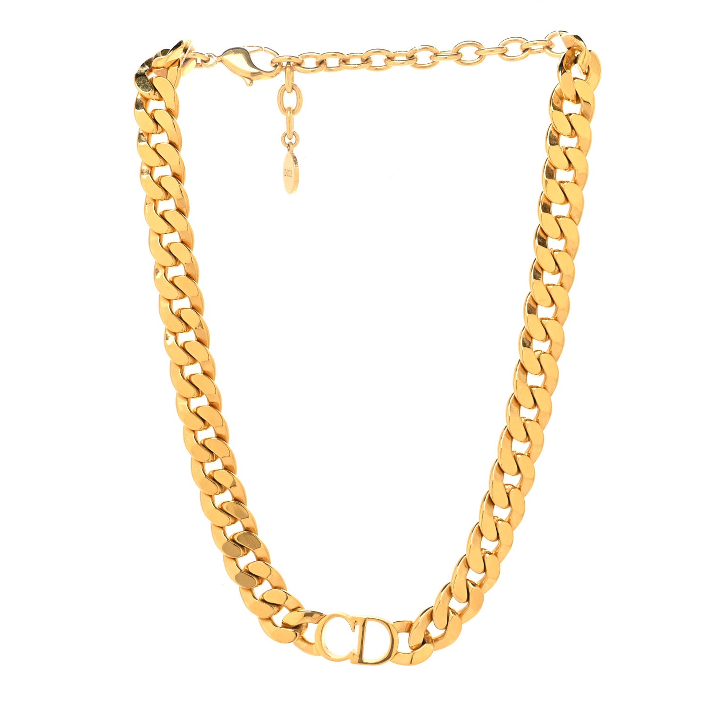 Metal CD Choker Necklace Gold