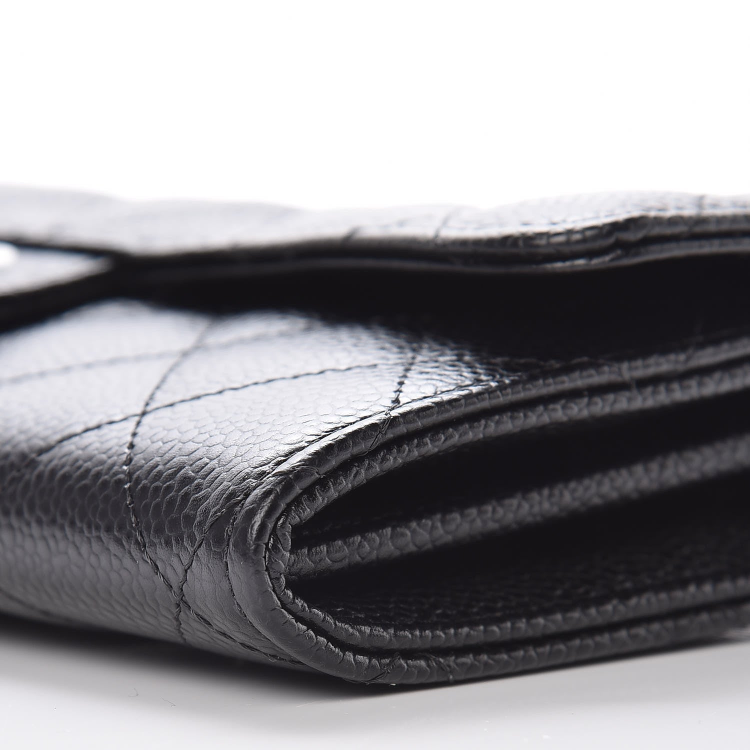 Chanel Caviar Quilted Large Gusset Flap Wallet Black 9 of 10
