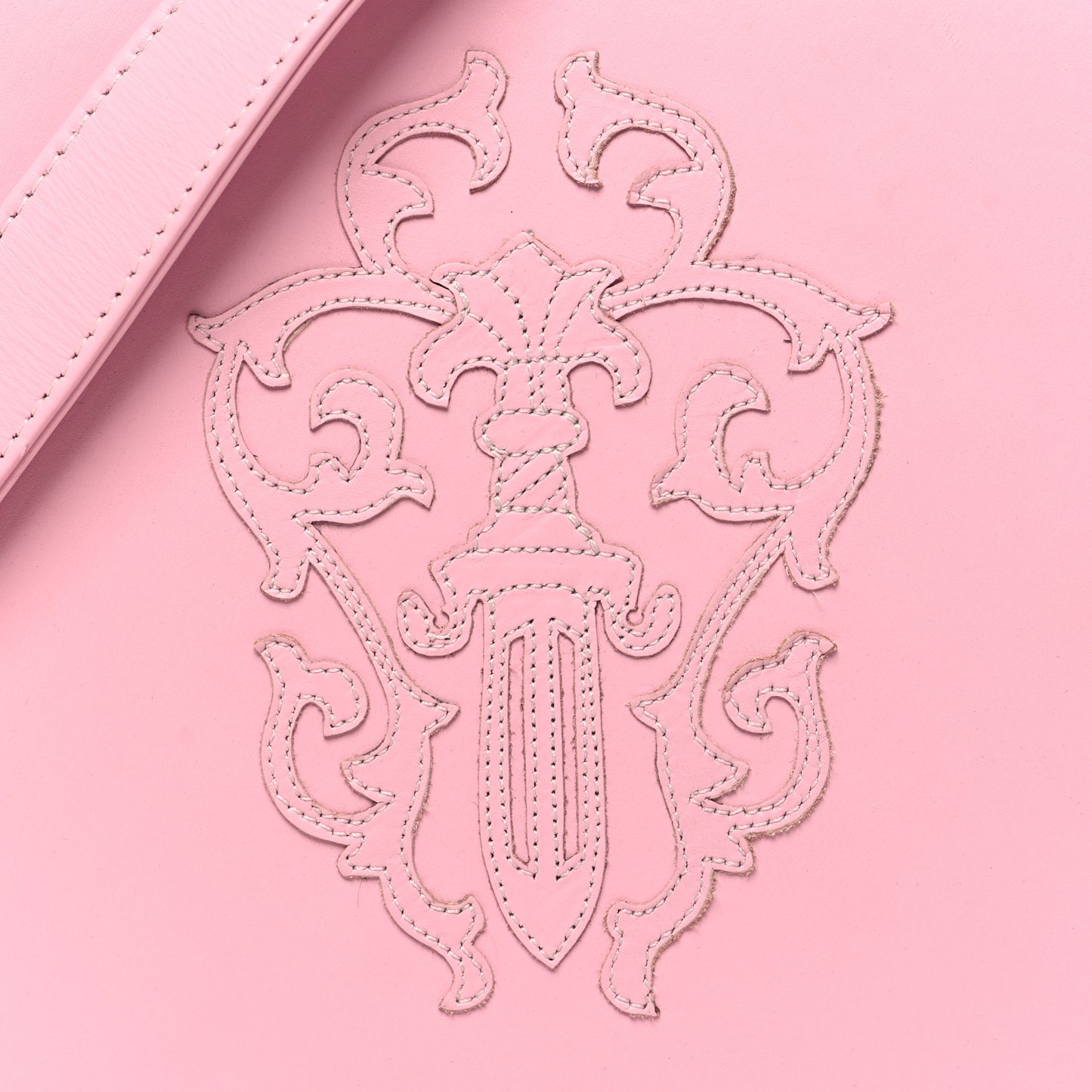 Lambskin Dagger Crossbody Baby Pink