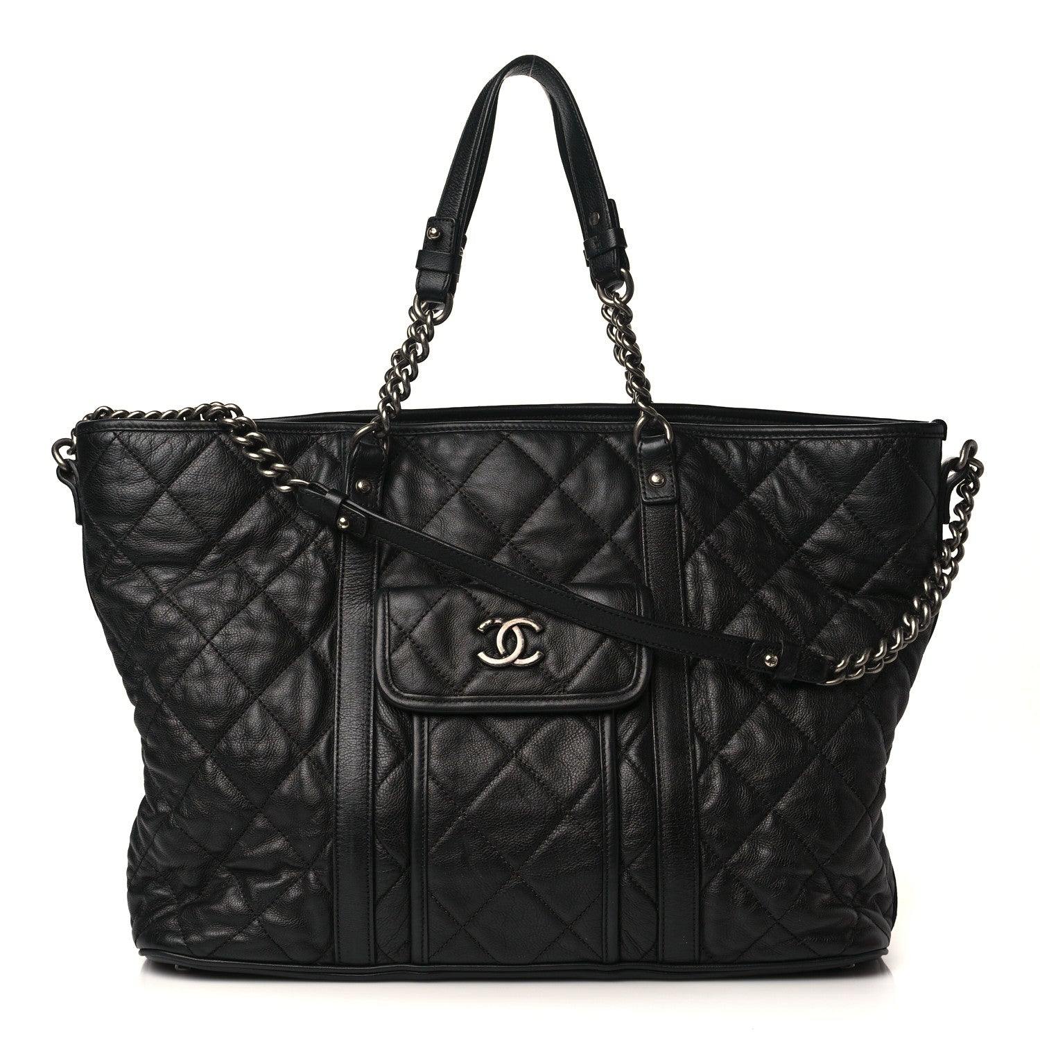 Chanel Calfskin Quilted Casual Riviera Tote Black 1 of 9