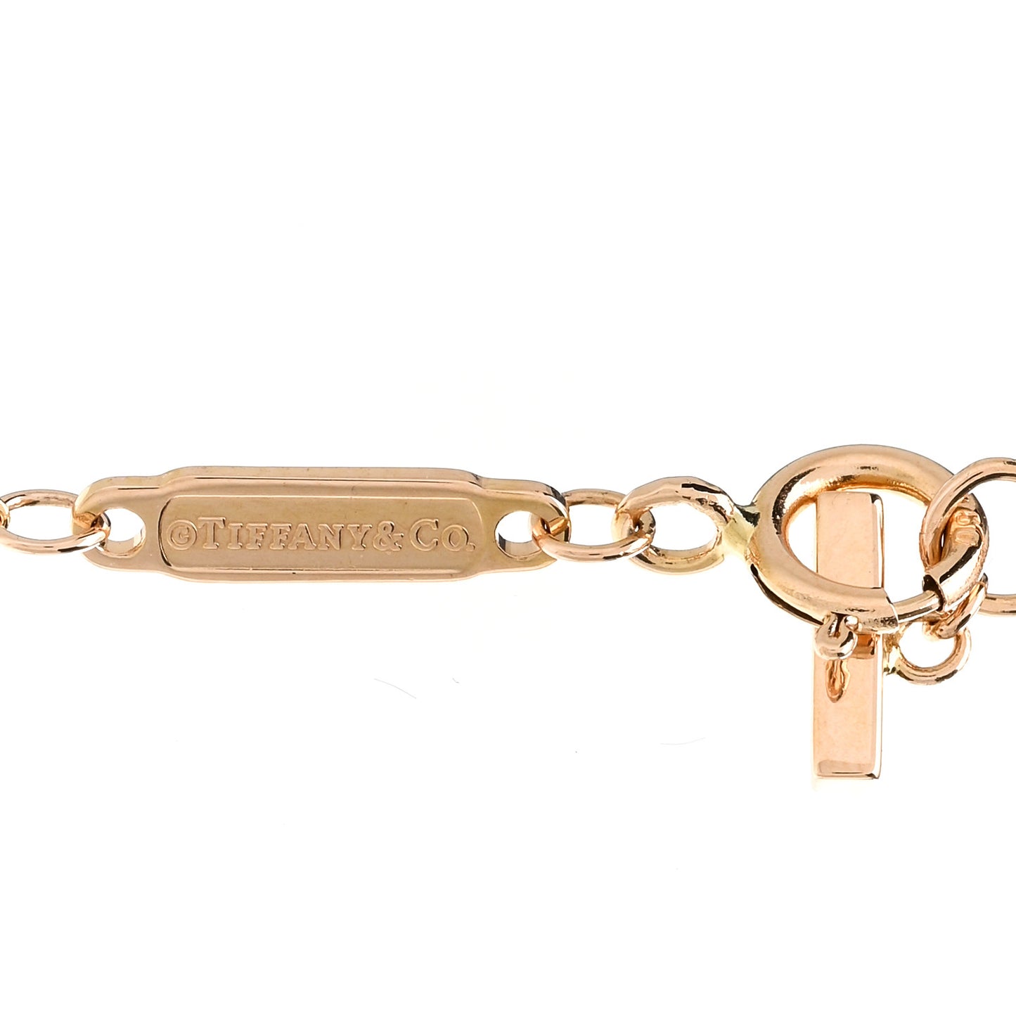 18K Rose Gold Diamond Mini T Smile Pendant Necklace