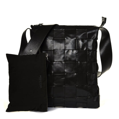 Bottega Veneta Paper Calfskin Maxi Intrecciato Cassette Messenger Black 1 of 4