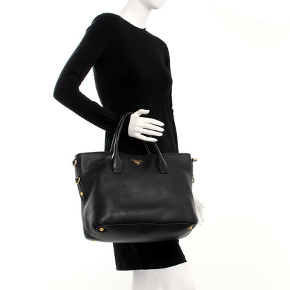 Prada Vitello Daino Tote Nero Black 3 of 8