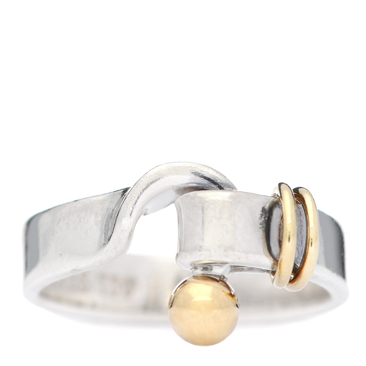 Tiffany Sterling Silver 18K Yellow Gold Hook Ring 49 5 1 of 4