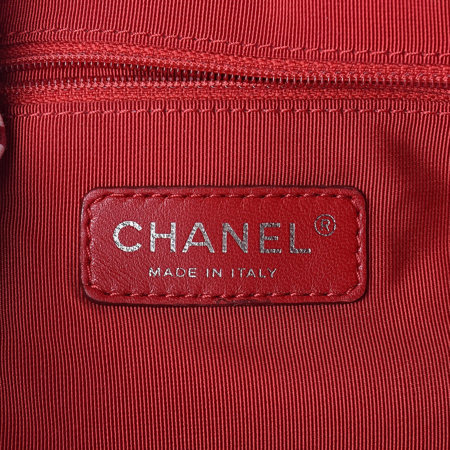 Striped Canvas Logo Tote Red