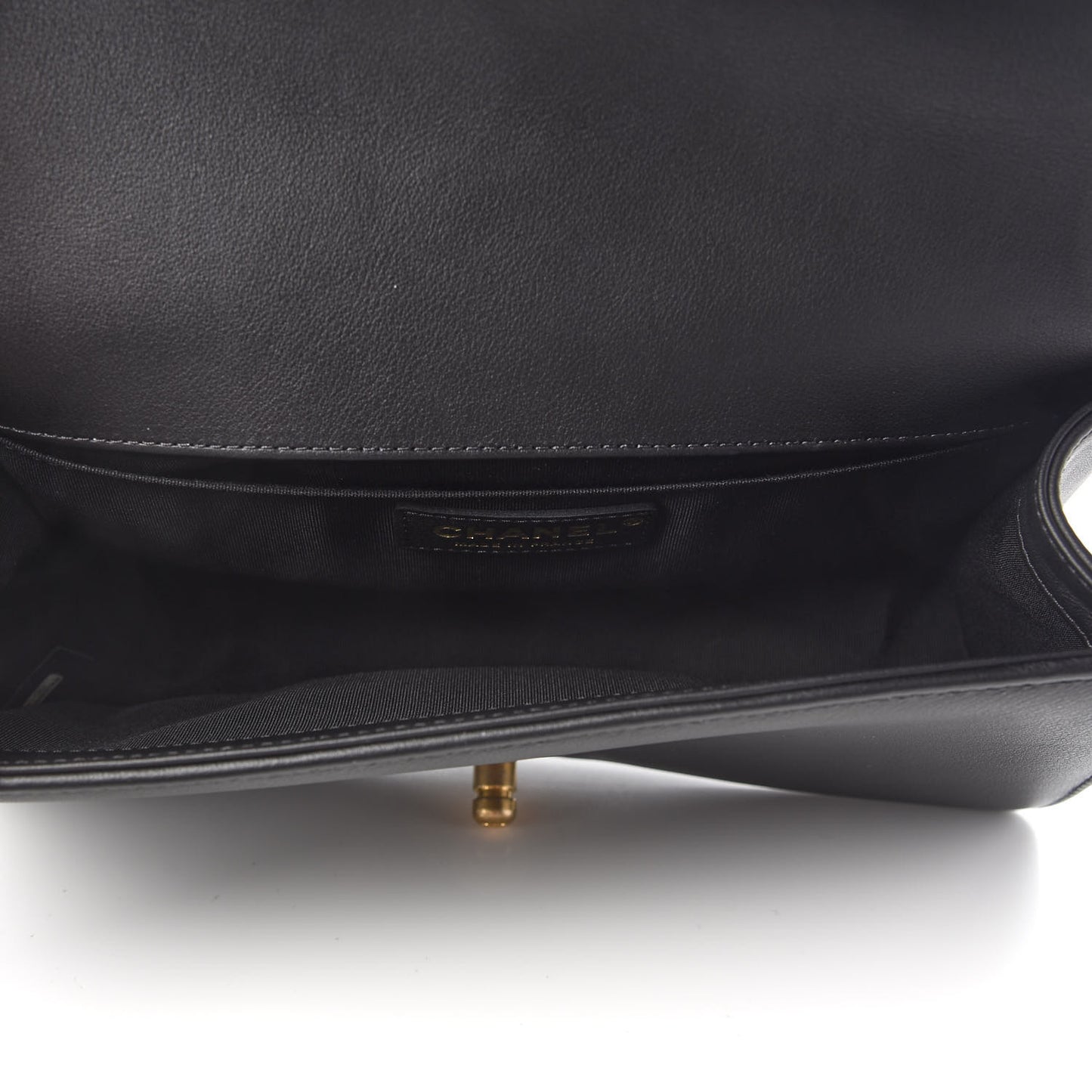 Lambskin Quilted Medium Boy Flap Black