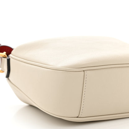 Gucci Softy Wonka Textured Dollar Calfskin Small Diana Shoulder Bag Mystic White Hibiscus Red 9 of 10