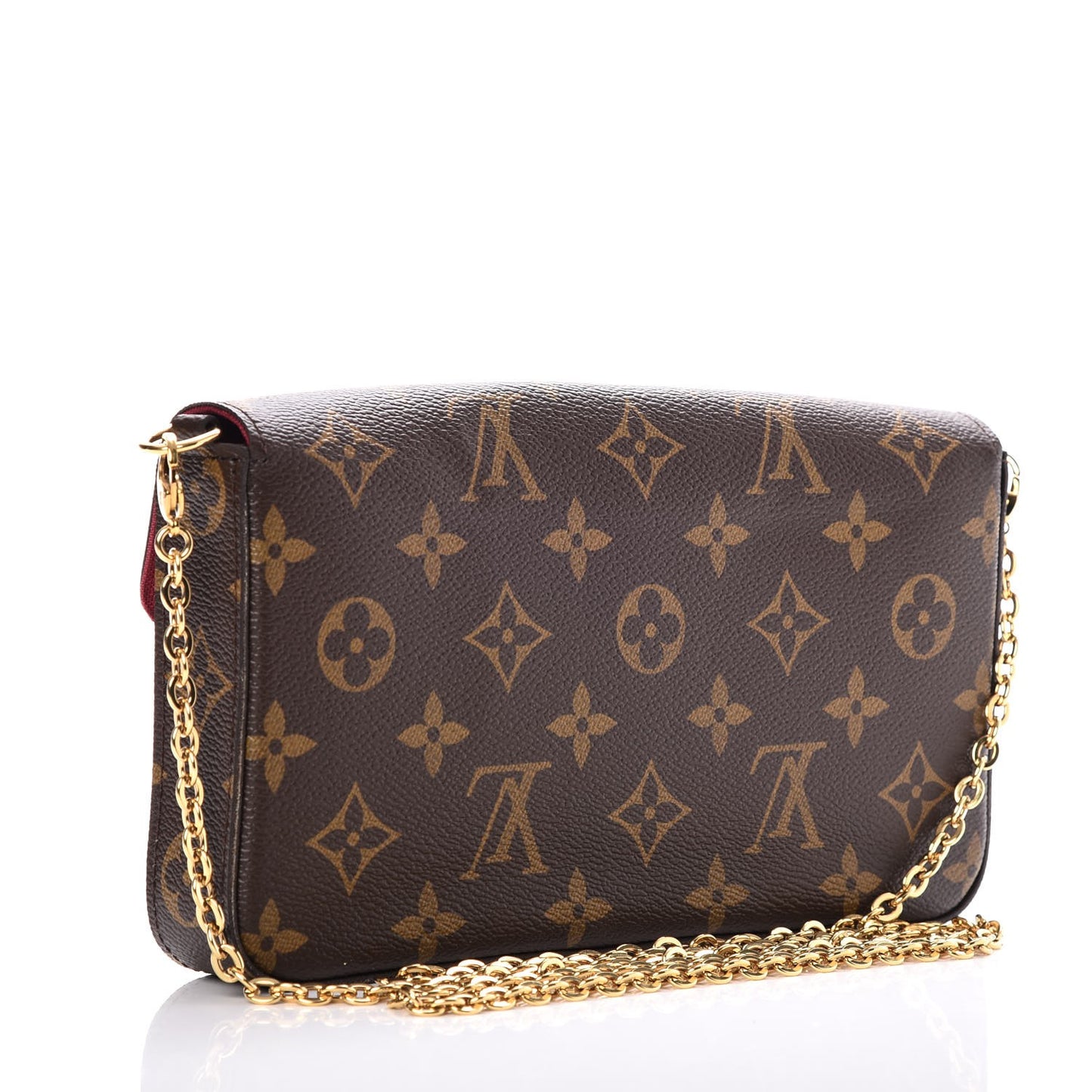 Monogram Pochette Felicie Chain Wallet Fuchsia