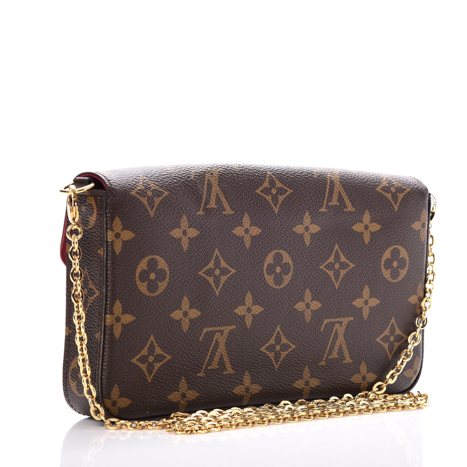 Louis Vuitton Monogram Pochette Felicie Chain Wallet Fuchsia 3 of 7
