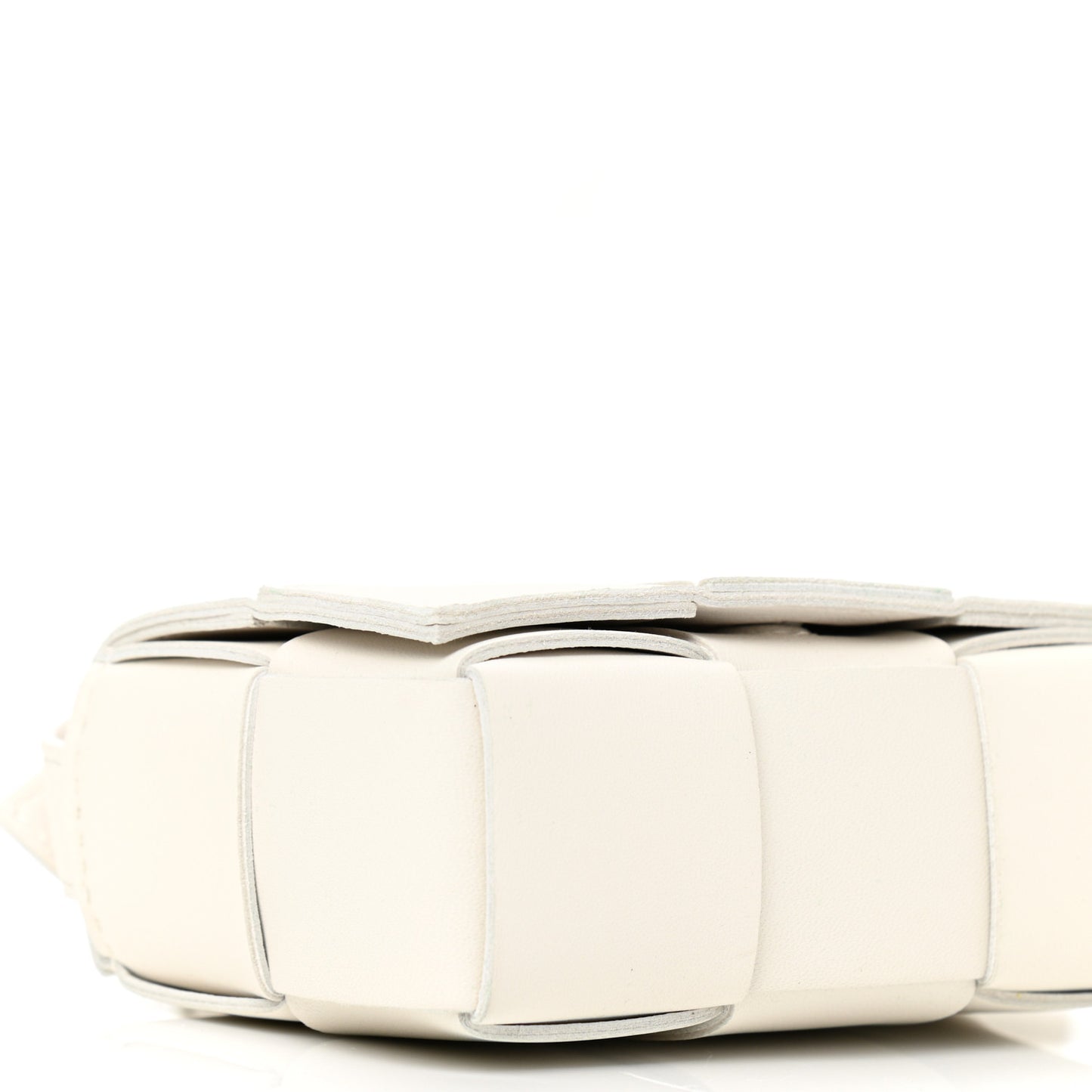 Lambskin Maxi Intrecciato Extra Mini Cassette Crossbody Bag White