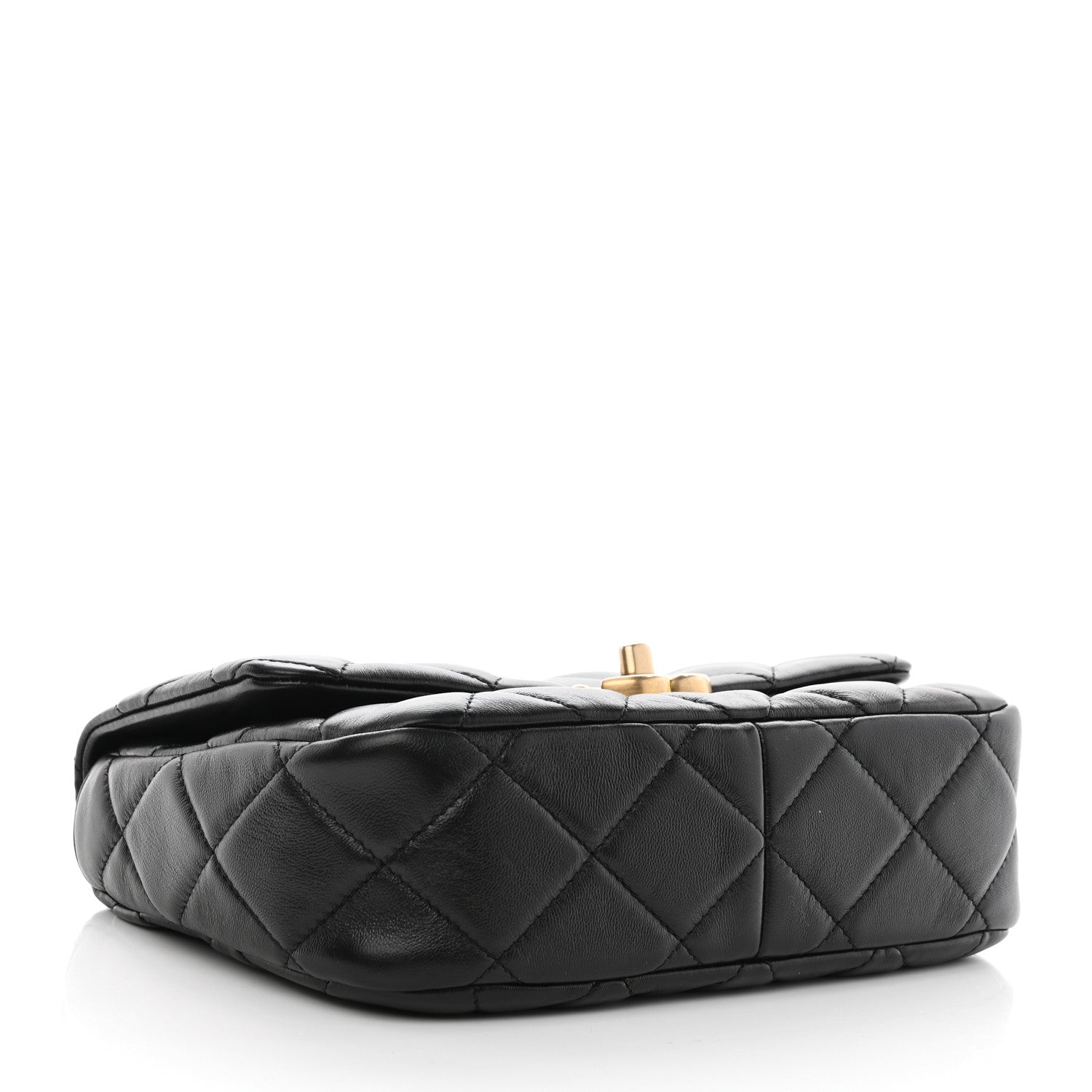 Chanel Lambskin Quilted Small Lacquered Chain Flap Black 4 of 11