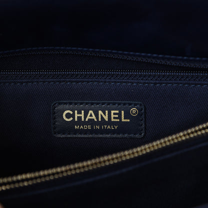 Chanel Calfskin Chevron Quilted Medium Coco Handle Flap Blue 5 of 10