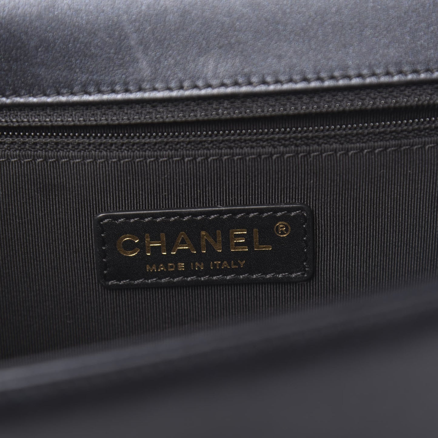 Metallic Lambskin Quilted Large Boy Flap Black