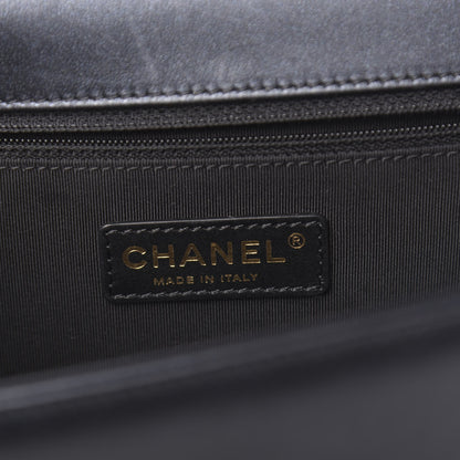 Chanel Metallic Lambskin Quilted Large Boy Flap Black 6 of 13