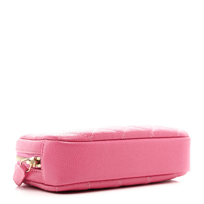 Chanel Caviar Quilted Small Curvy Pouch Cosmetic Case Pink 4 of 7
