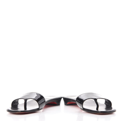 Christian Louboutin Patent Flat Slide Sandals 37 Black 4 of 13