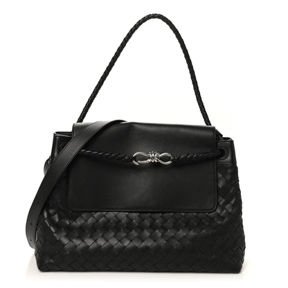 Bottega Veneta Calfskin Intrecciato Medium Andiamo Messenger Bag Black 1 of 10