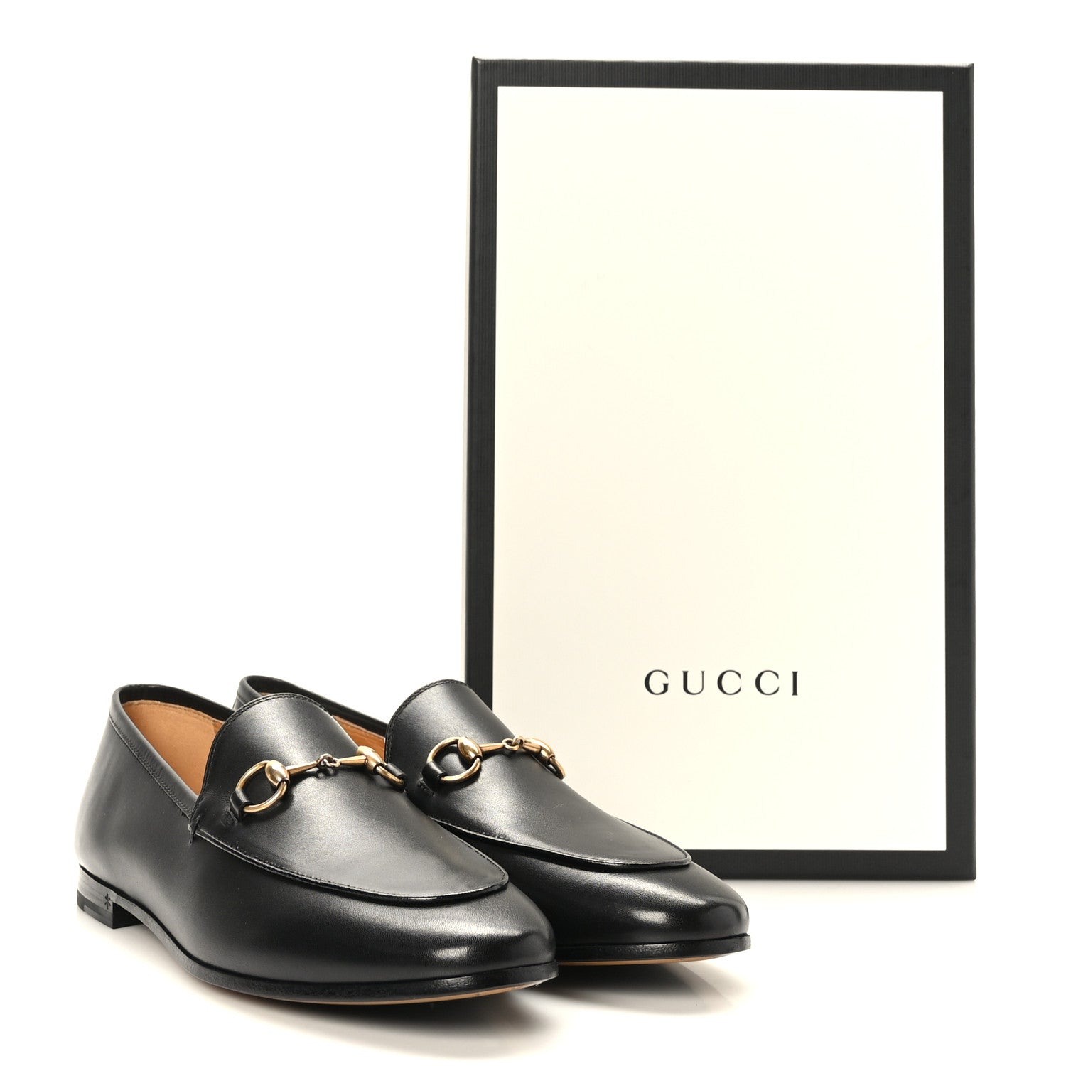 Gucci Calfskin Womens Jordaan Loafers 37.5 Black 9 of 9