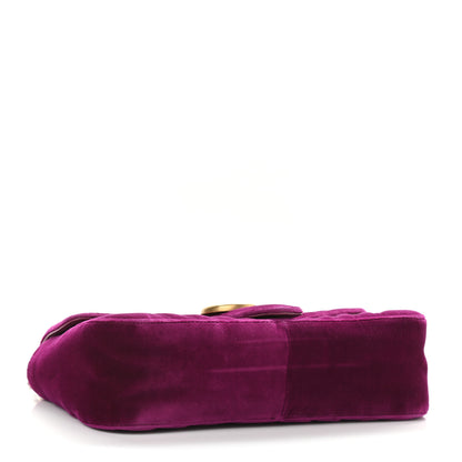 Gucci Velvet Matelasse Small GG Marmont Shoulder Bag Fuchsia Violet Cyclamen 4 of 11
