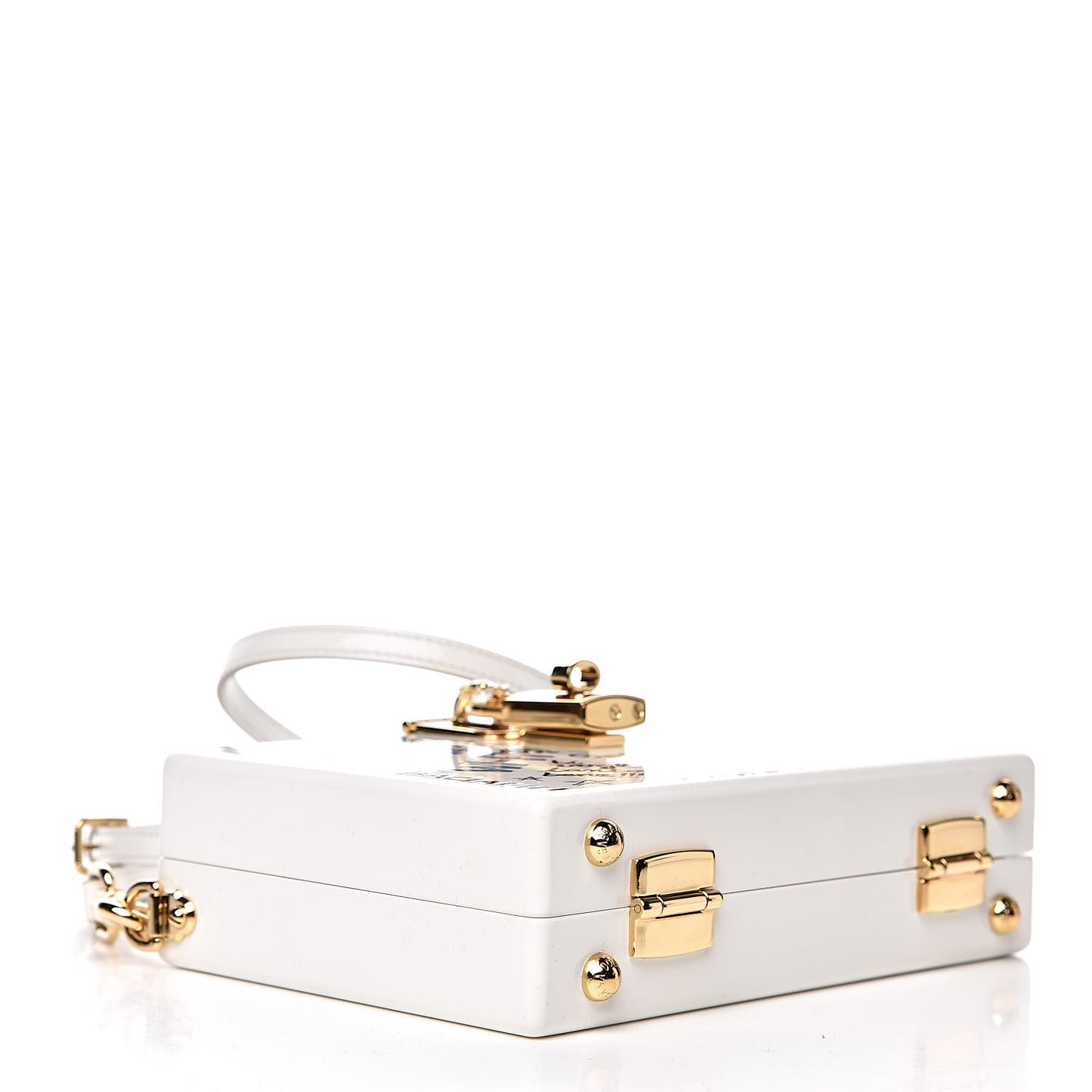 Acrylic Graffiti Printed Box Crossbody Bag White