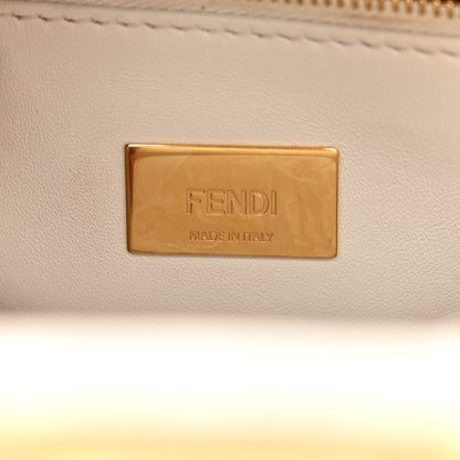 Fendi Glazed Fabric Nappa FF Disco Girls Inlay Mini Peekaboo Iconic Satchel Bianco Perla Multicolor 7 of 12