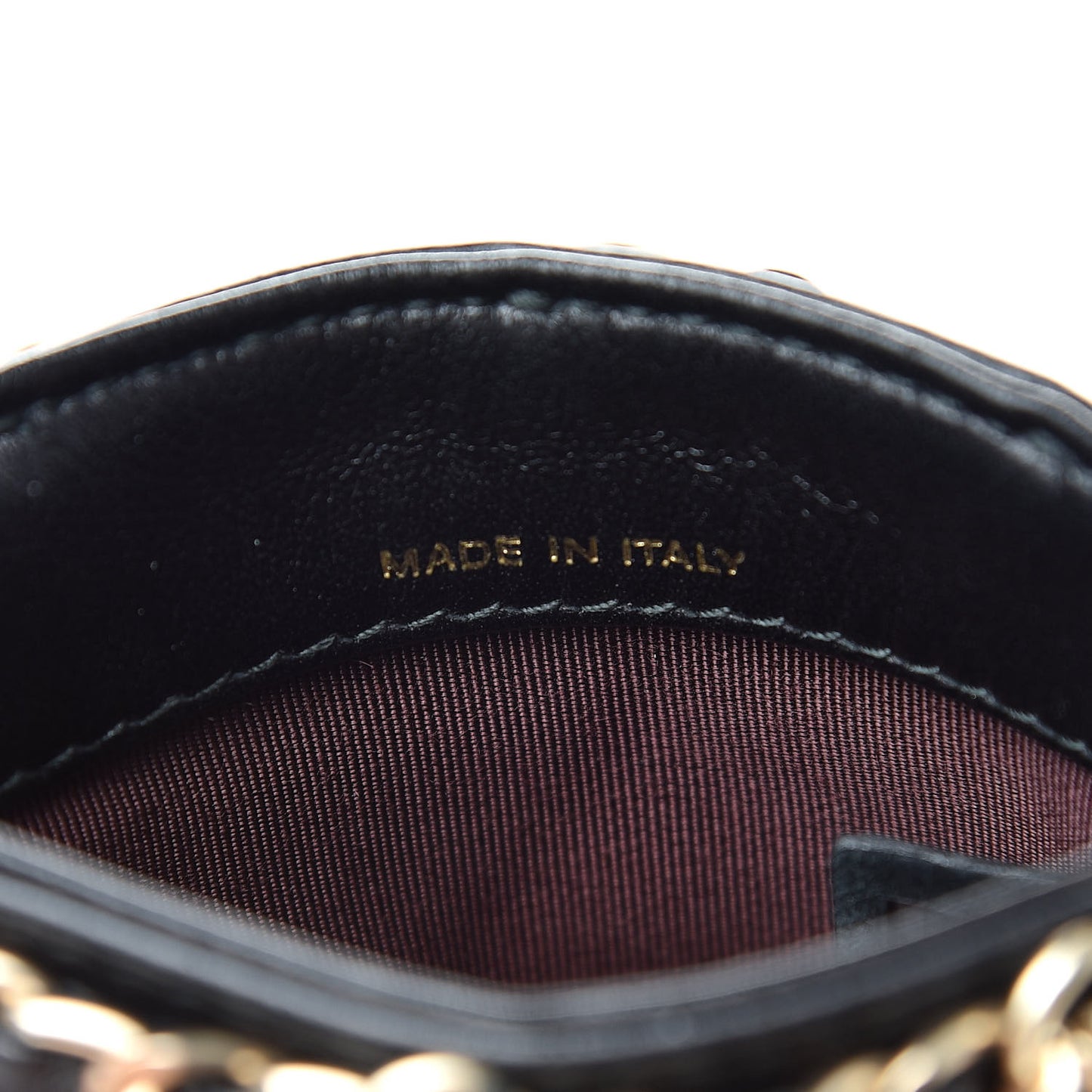 Lambskin Tech Me Out Clutch With Chain Black