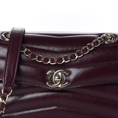 Chanel Shiny Lambskin Quilted Small Chevron Miroir Burgundy 10 of 10