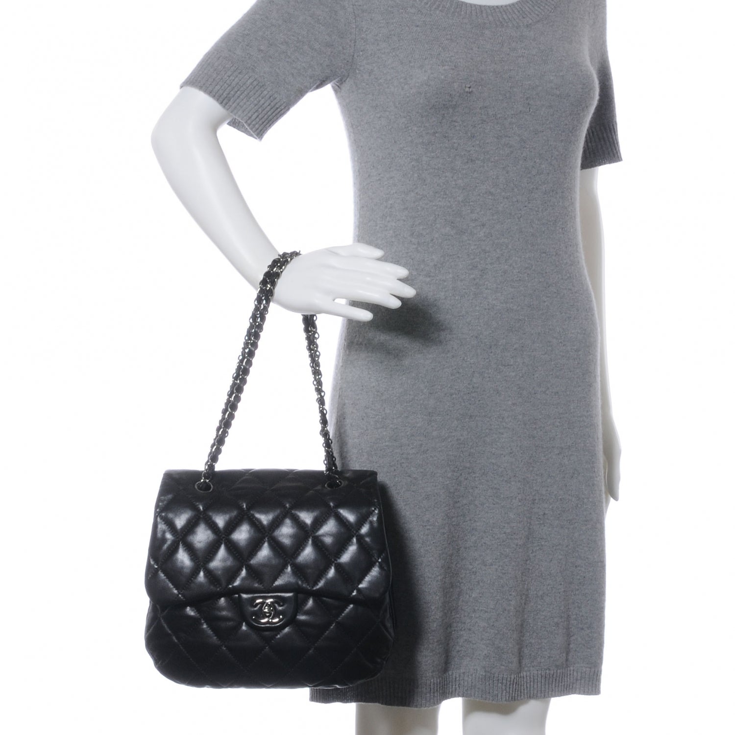 Chanel Lambskin Quilted 3 Large Flap Black 2 of 7