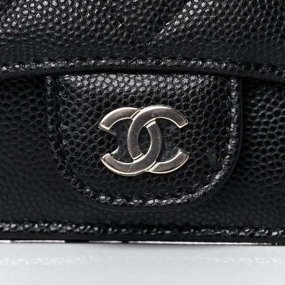 Chanel Caviar Quilted Flap Zip Card Holder Black 8 of 11
