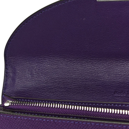 Celine Grained Calfskin Large Trotteur Multifunction Flap Wallet Purple 11 of 14