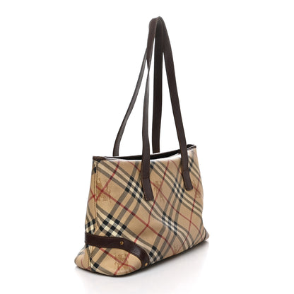 Burberry Haymarket Check Studded Tote Chocolate 2 of 10