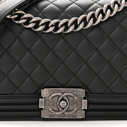 Chanel Caviar Quilted Medium Boy Flap Black 8 of 10