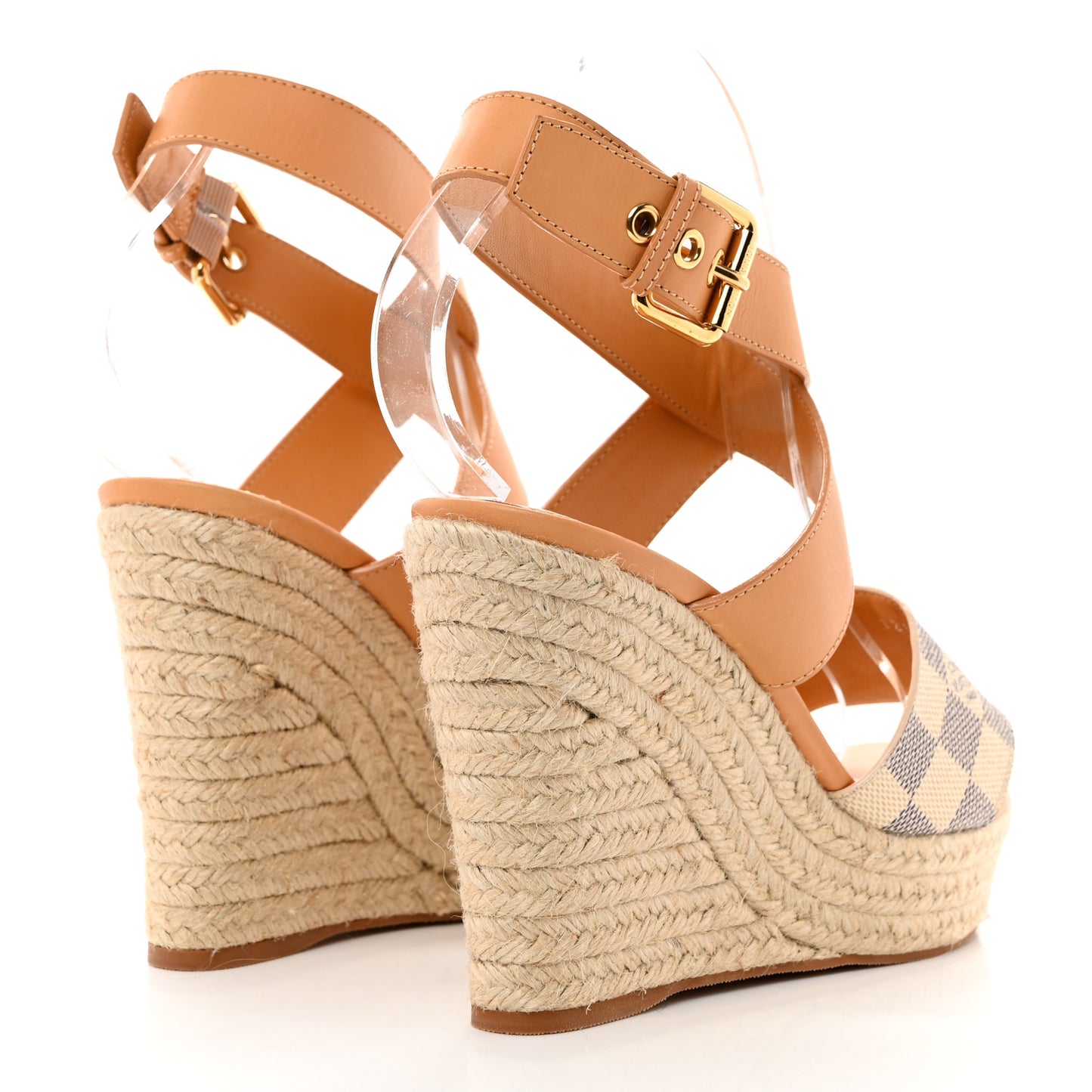 Damier Azur Starboard Wedges 40 Tan