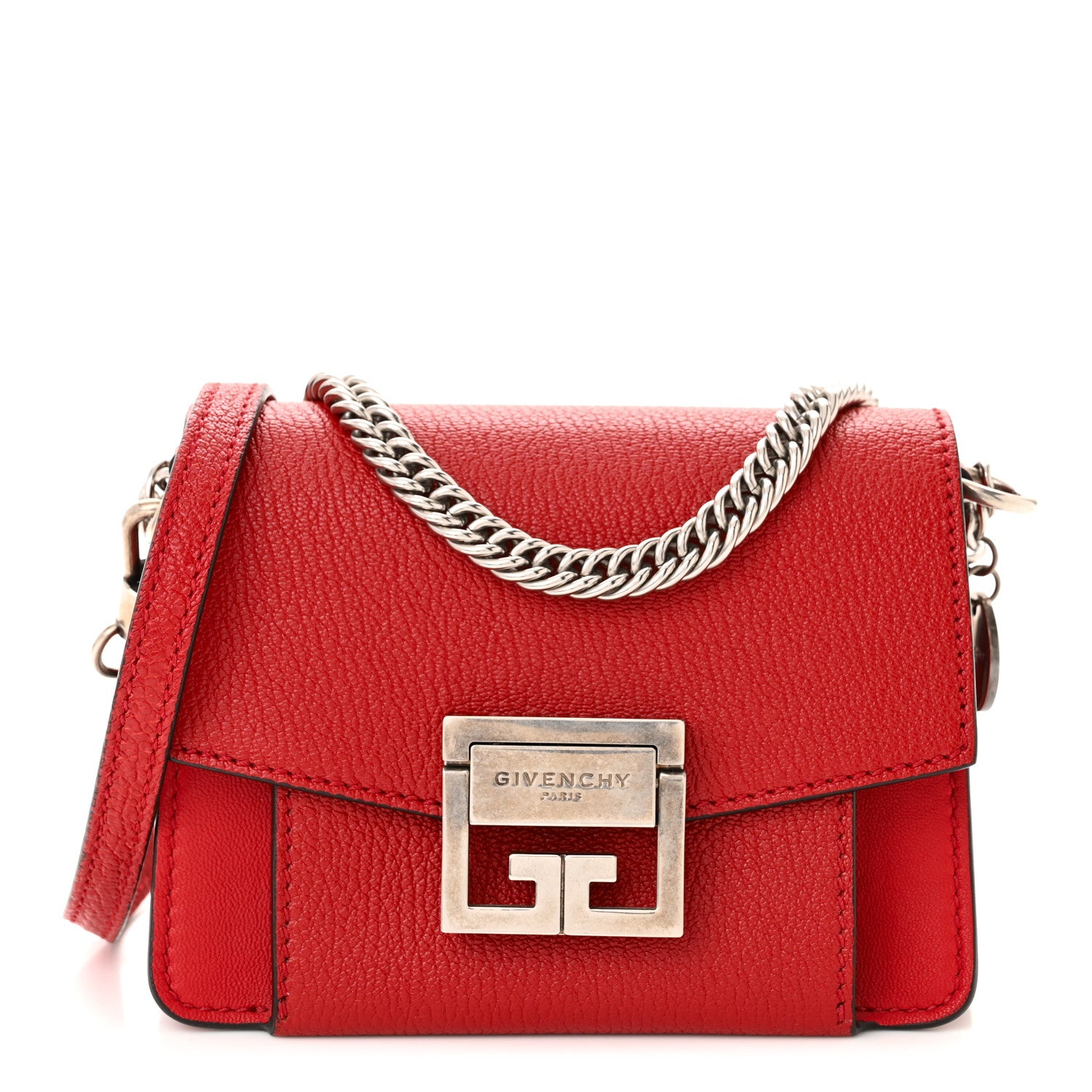 Givenchy Goatskin Mini GV3 Shoulder Bag Bright Red 1 of 9
