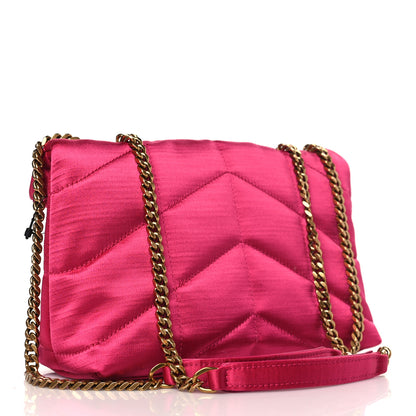 Saint Laurent Satin Quilted Toy Loulou Puffer Monogram Chain Satchel Guava Pink 2 of 9